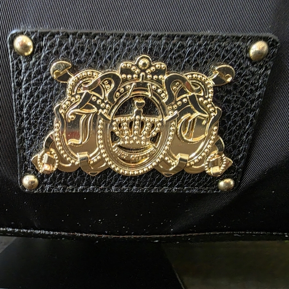 Vintage Juicy Couture Nylon Malibu Black Daydreamer Bag With Leather Trim - Picture 4 of 14